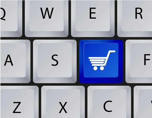 Ícone de compras vetorial no teclado. Eps 10 — Vetor de Stock