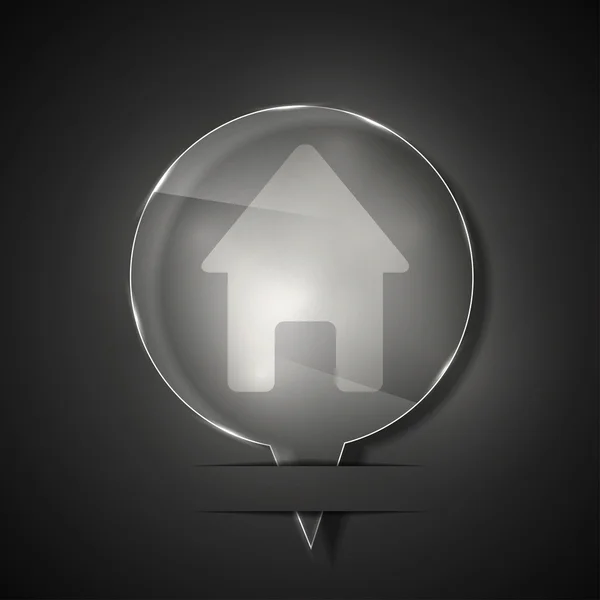 Vector icono del hogar de cristal sobre fondo gris. Eps 10 — Archivo Imágenes Vectoriales