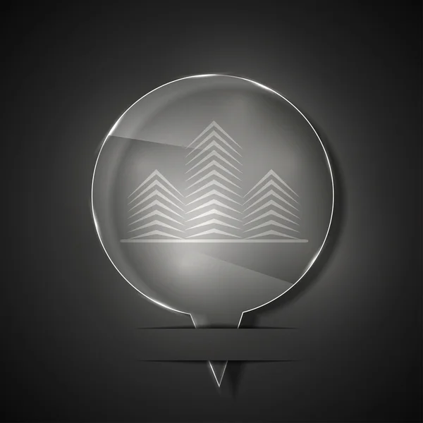 Vector icono de vidrio de bienes raíces sobre fondo gris. Eps 10 — Vector de stock
