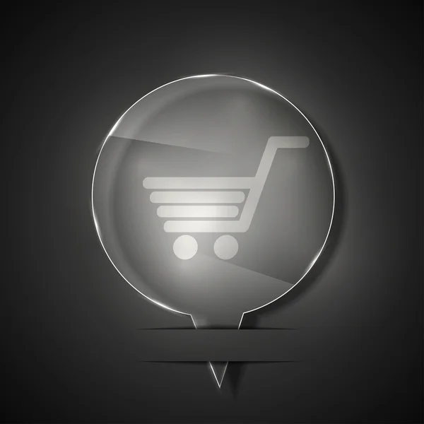 Icono de compra de vidrio vectorial sobre fondo gris. Eps 10 — Vector de stock