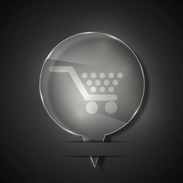 Icono de compra de vidrio vectorial sobre fondo gris. Eps 10 — Vector de stock