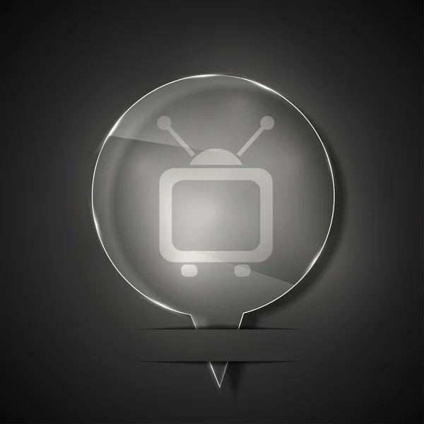 矢量玻璃电视图标上的灰色背景。10 eps — 图库矢量图片