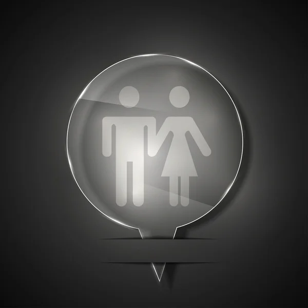 Vektor Glas wc Symbol auf grauem Hintergrund. Folge 10 — Stockvektor