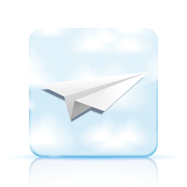 Vector origami airplane icon on white background. Eps10 — Stock Vector