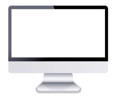 vektör bilgisayar ekran veya tv üzerinde beyaz izole. EPS 10