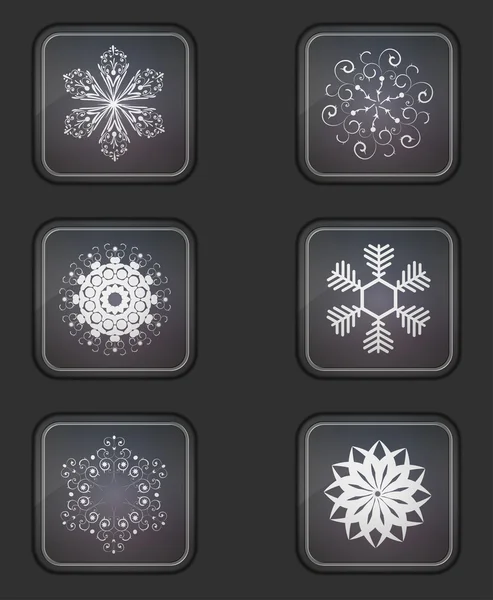 Versión vectorial. Conjunto de iconos de copo de nieve. Eps 10 ilustración. Fácil de editar — Vector de stock