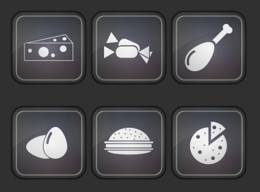 vektör yiyecek app simgesi gri arka plan üzerinde ayarlayın. eps10