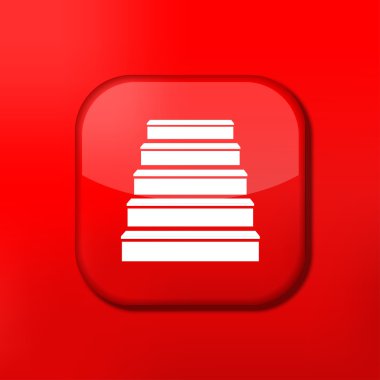 vektör kırmızı merdiveni simgesi. eps10. kolay düzenleme için