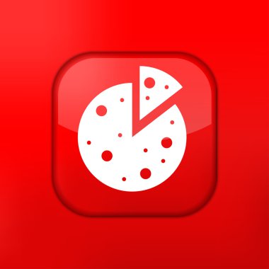 vektör kırmızı pizza simgesi. eps10. kolay düzenleme için