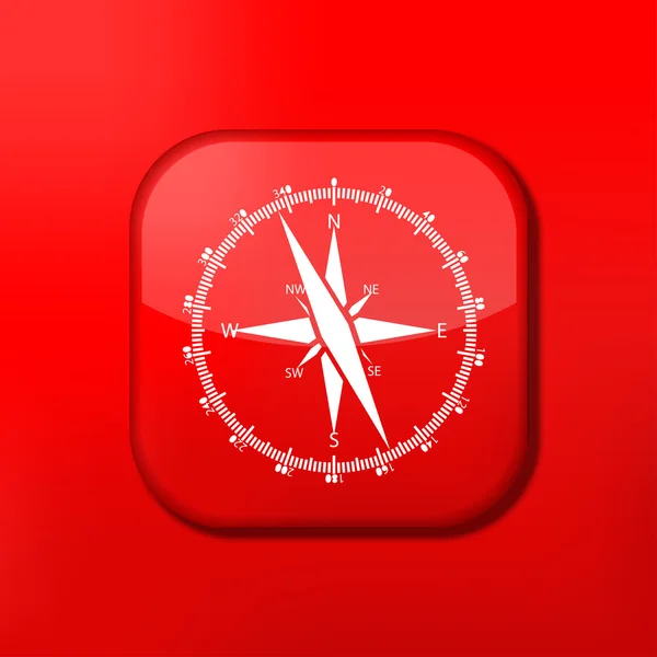 Vector red compass icon. Eps10. Easy to edit — Stock Vector