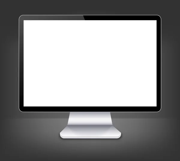 Pantalla de computadora vectorial o tv sobre fondo gris. Eps10 — Vector de stock