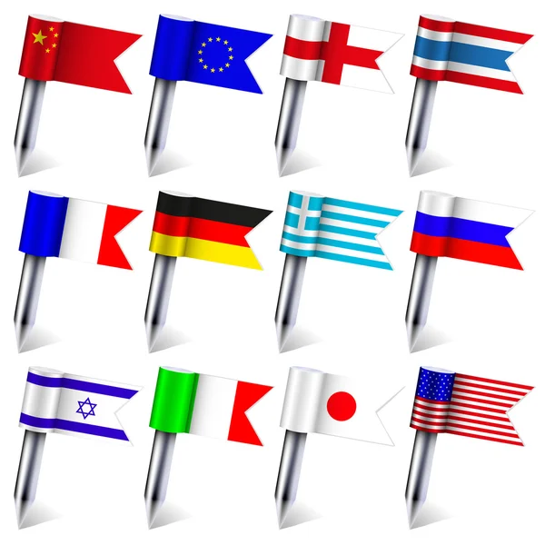Vettore. le bandiere del mondo isolate su sfondo bianco. Eps10 — Vettoriale Stock