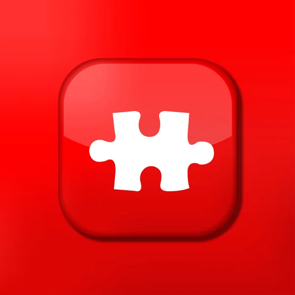 Vector red puzzle icon. Eps10. Easy to edit — Stock Vector