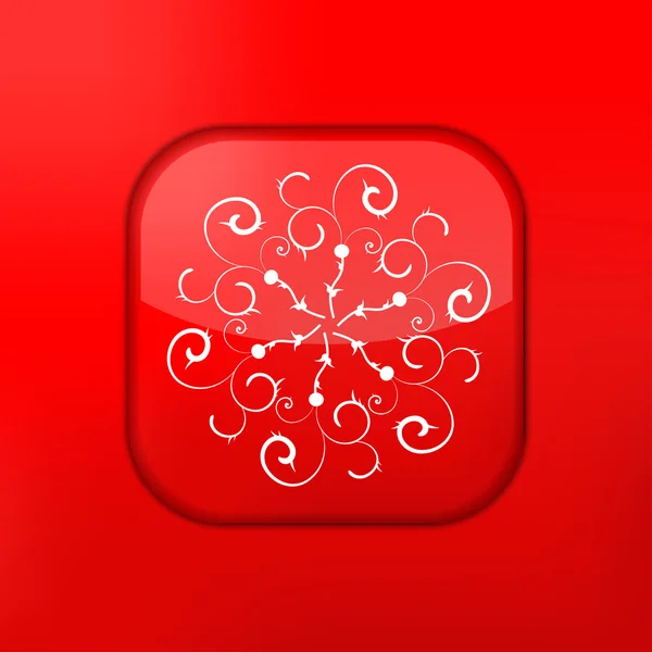 Vector rojo copo de nieve icono. Eps10. Fácil de editar — Vector de stock