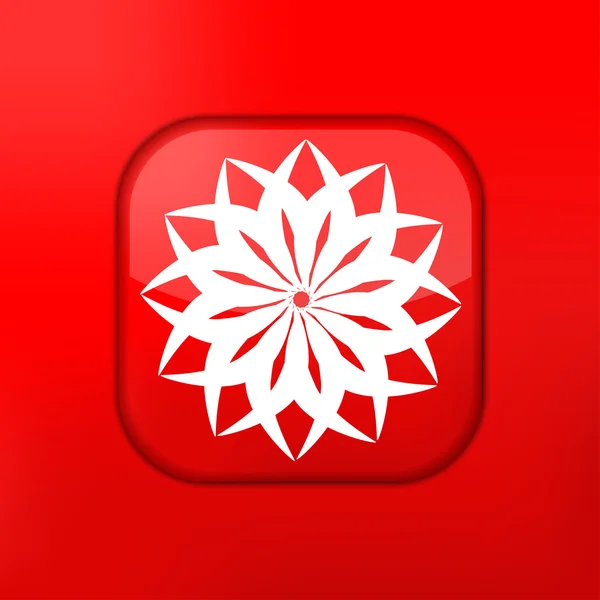 Vector rojo copo de nieve icono. Eps10. Fácil de editar — Vector de stock