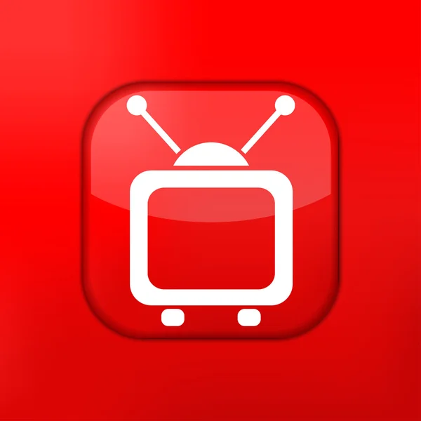 Vector rojo icono de la televisión. Eps10. Fácil de editar — Vector de stock