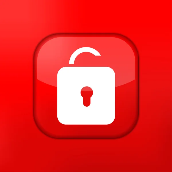 Icona di sblocco rosso vettoriale. EPS10. Facile da modificare — Vettoriale Stock