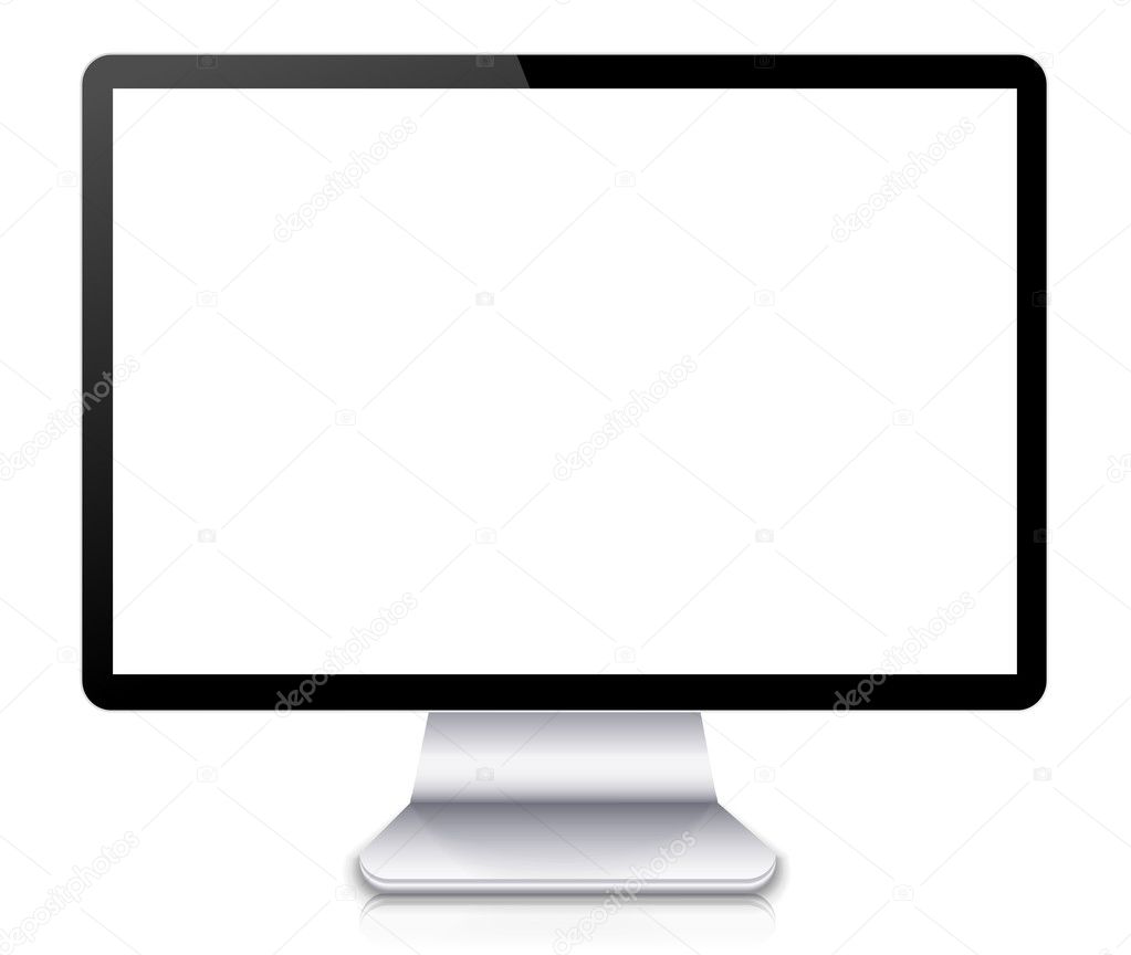 Vector computer display or tv isolated on white background. Eps10