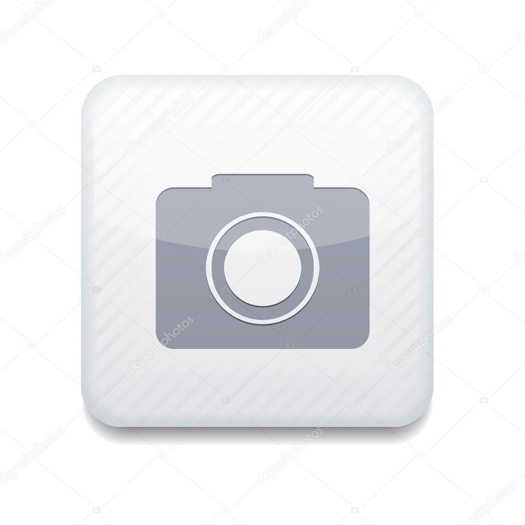 Vector white camera icon. Eps10. Easy to edit