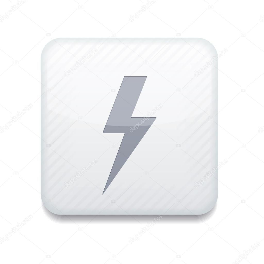 Vector white lightning icon. Eps10. Easy to edit