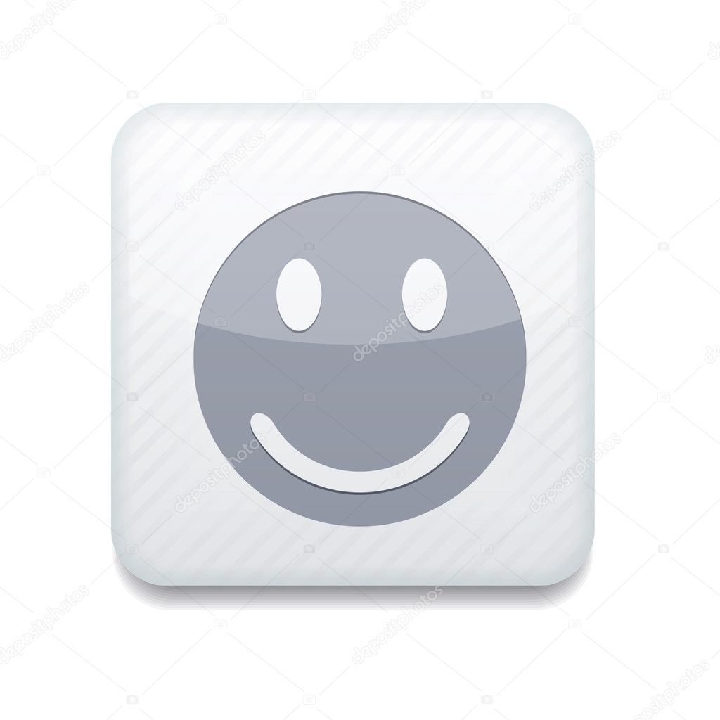 Vector white smile icon. Eps10. Easy to edit
