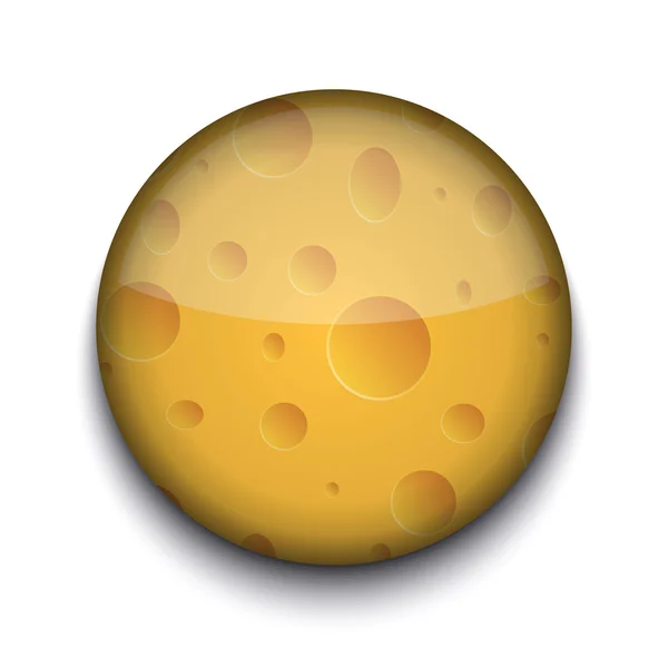 Ícone do aplicativo círculo de queijo vetorial no fundo branco. Eps10 — Vetor de Stock