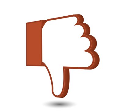 vektör başparmak aşağı izole üzerinde beyaz. eps10