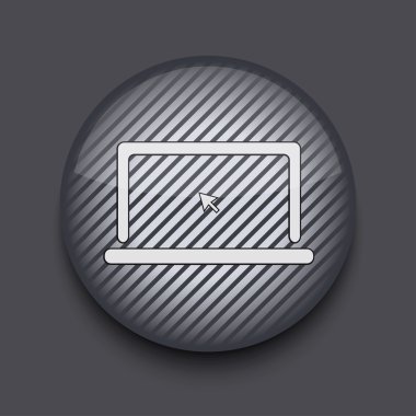 gri arka plan üzerinde vektör app daire çizgili simgesi. EPS 10