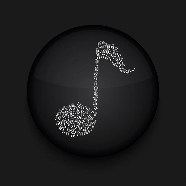 Vector app circle note icône noire. Eps10 — Image vectorielle