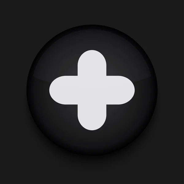 Cerchio app vettoriale più icona nera. Eps10 — Vettoriale Stock