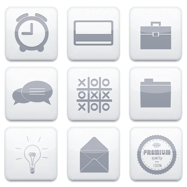 Vector white business app icon set. Eps10 — Stock Vector