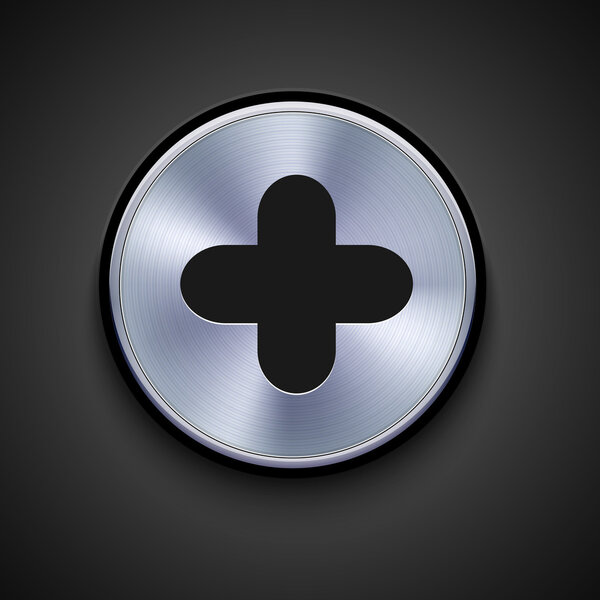 vector metal icon on gray background. Eps10