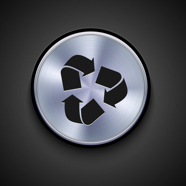 vector metal icon on gray background. Eps10