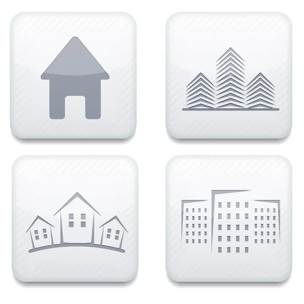 Ensemble d'icônes d'application immobilière blanc vectoriel. Eps10 — Image vectorielle