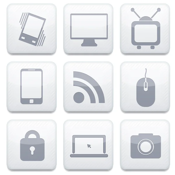 Vektor vita teknik app icon set. eps10 — Stock vektor