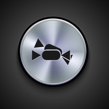  metal icon on gray background. Eps10