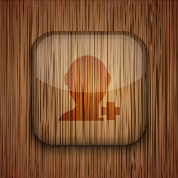 Vektor-App-Symbol aus Holz auf hölzernem Hintergrund. eps10 — Stockvektor