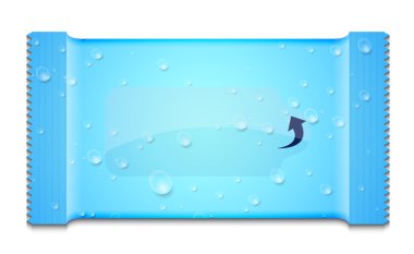 vektör aqua ambalaj için ıslak mendil beyaz. eps10