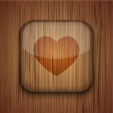 ahşap zemin üzerinde vektör ahşap app simgesi. eps10