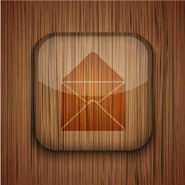 ahşap zemin üzerinde vektör ahşap app simgesi. eps10
