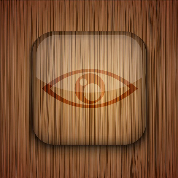 Vektor-App-Symbol aus Holz auf hölzernem Hintergrund. eps10 — Stockvektor