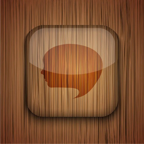 Ξύλινα app εικονίδιο του φορέα σε ξύλινα φόντο. eps10 — Διανυσματικό Αρχείο