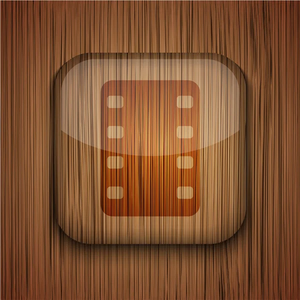 Vektorové dřevěné app ikonu na dřevěné pozadí. eps10 — Stockový vektor