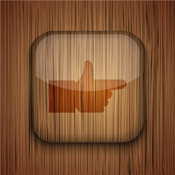 Icona dell'app in legno vettoriale su sfondo in legno. Eps10 — Vettoriale Stock