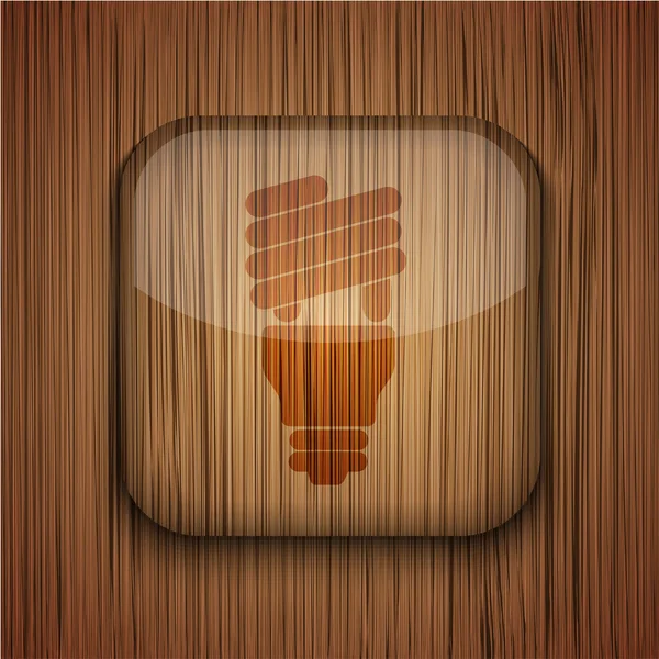 Vector wooden app icon on wooden background. Eps10 — Stock Vector