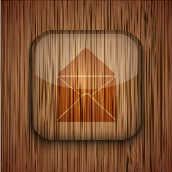 Vector icono de aplicación de madera sobre fondo de madera. Eps10 — Archivo Imágenes Vectoriales