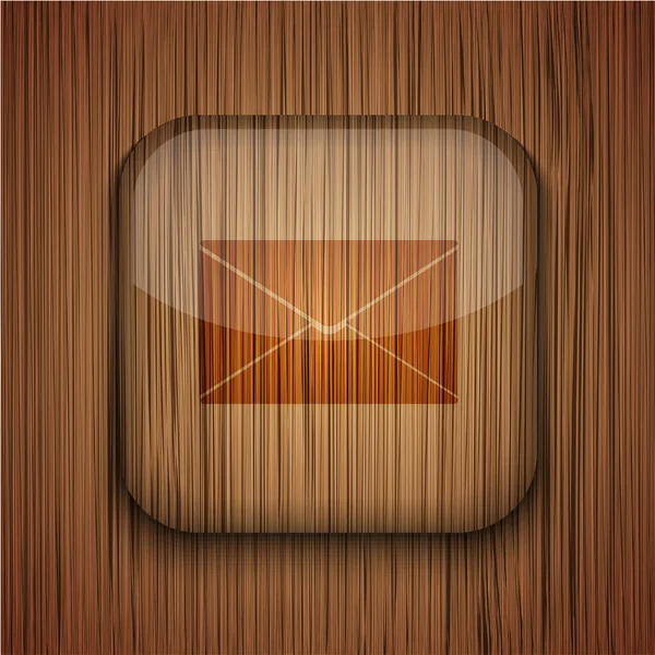 Vetor ícone aplicativo de madeira no fundo de madeira. Eps10 —  Vetores de Stock