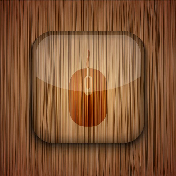 Vector wooden app icon on wooden background. Eps10 — Stock Vector