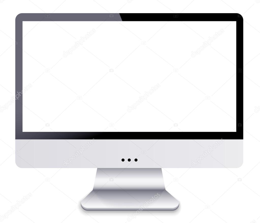 Vector computer display isolated on white background. Eps10