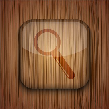 ahşap zemin üzerinde vektör ahşap app simgesi. eps10